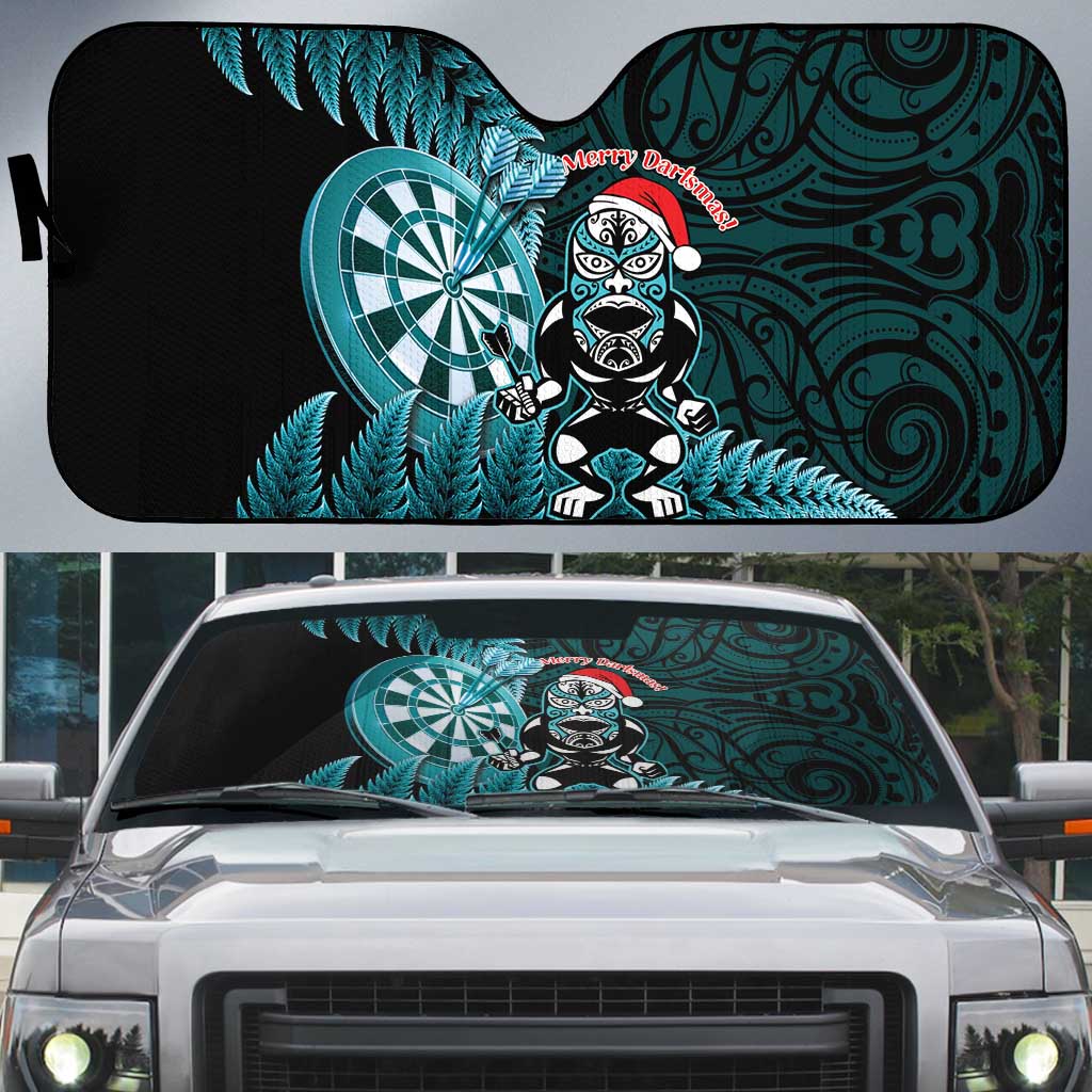 New Zealand Darts Christmas Auto Sun Shade Maori Fern Merry Dartsmas - Aussie Hoodie