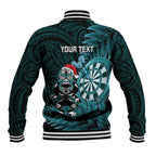 Personalised New Zealand Darts Christmas Baseball Jacket Maori Fern Merry Dartsmas - Aussie Hoodie