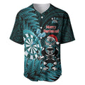 Personalised New Zealand Darts Christmas Baseball Jersey Maori Fern Merry Dartsmas - Aussie Hoodie