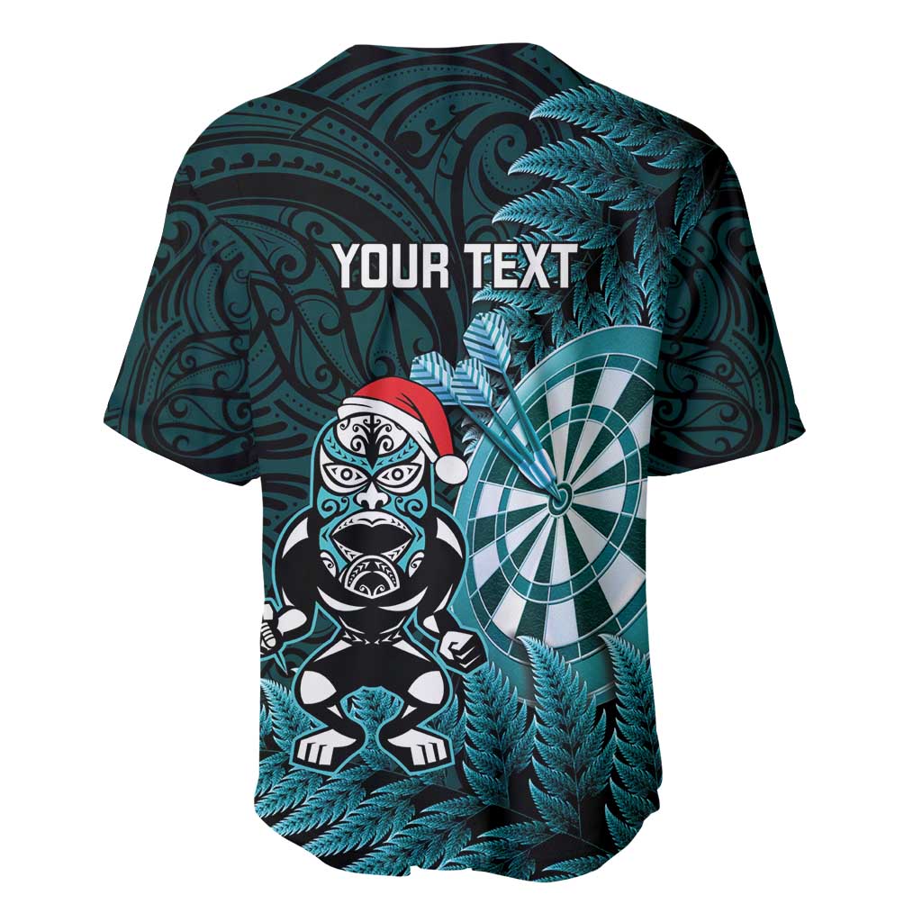 Personalised New Zealand Darts Christmas Baseball Jersey Maori Fern Merry Dartsmas - Aussie Hoodie
