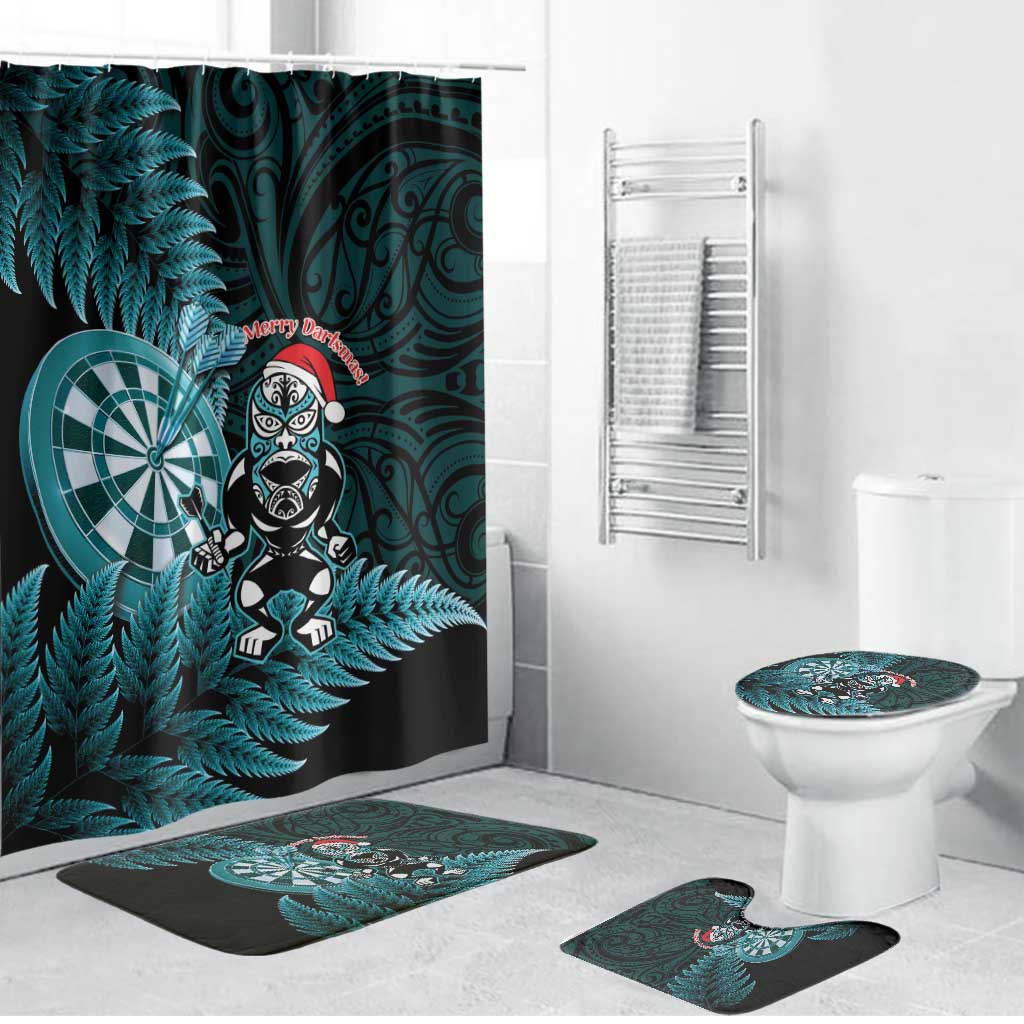 New Zealand Darts Christmas Bathroom Set Maori Fern Merry Dartsmas - Aussie Hoodie