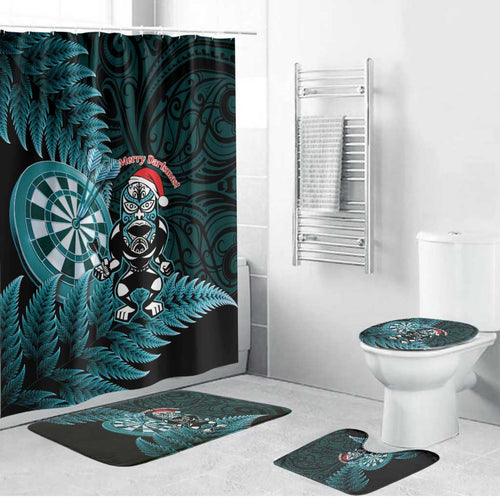 New Zealand Darts Christmas Bathroom Set Maori Fern Merry Dartsmas - Aussie Hoodie