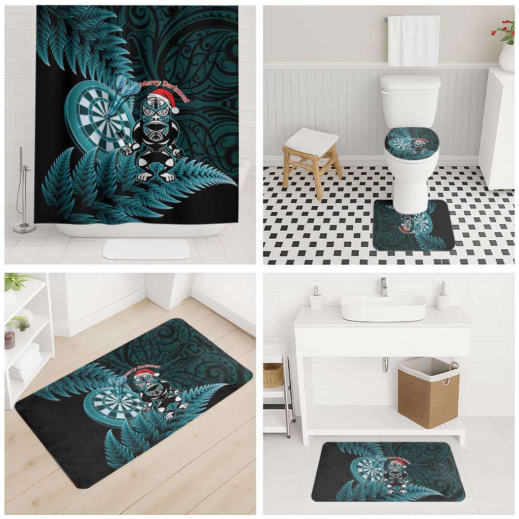 New Zealand Darts Christmas Bathroom Set Maori Fern Merry Dartsmas - Aussie Hoodie