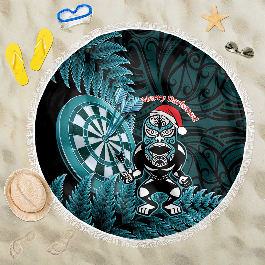 New Zealand Darts Christmas Beach Blanket Maori Fern Merry Dartsmas - Aussie Hoodie