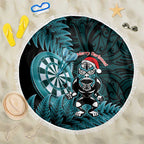 New Zealand Darts Christmas Beach Blanket Maori Fern Merry Dartsmas - Aussie Hoodie