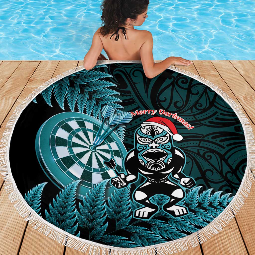 New Zealand Darts Christmas Beach Blanket Maori Fern Merry Dartsmas - Aussie Hoodie