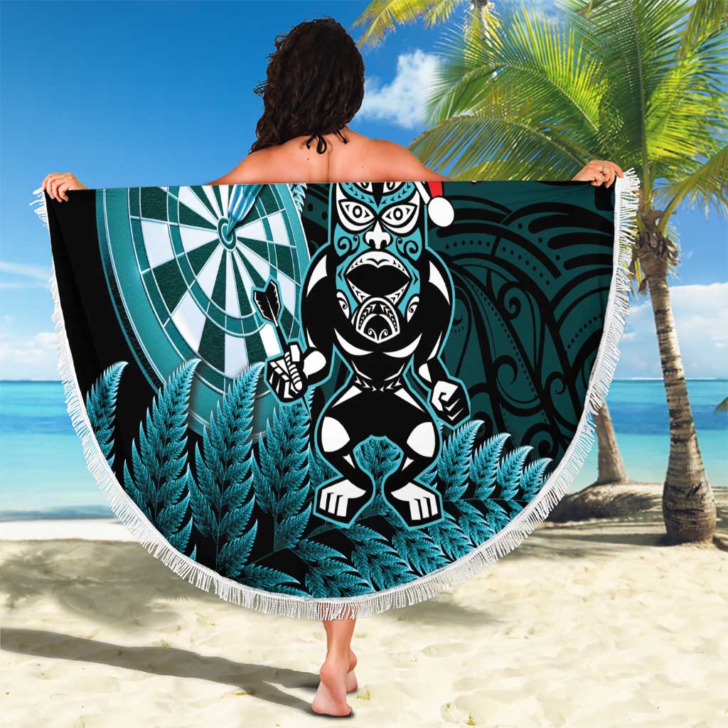 New Zealand Darts Christmas Beach Blanket Maori Fern Merry Dartsmas - Aussie Hoodie