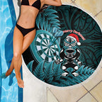 New Zealand Darts Christmas Beach Blanket Maori Fern Merry Dartsmas - Aussie Hoodie