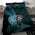 New Zealand Darts Christmas Bedding Set Maori Fern Merry Dartsmas - Aussie Hoodie