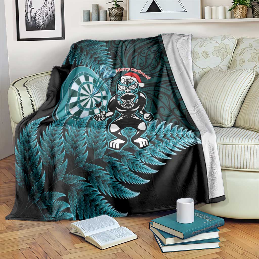 New Zealand Darts Christmas Blanket Maori Fern Merry Dartsmas - Aussie Hoodie