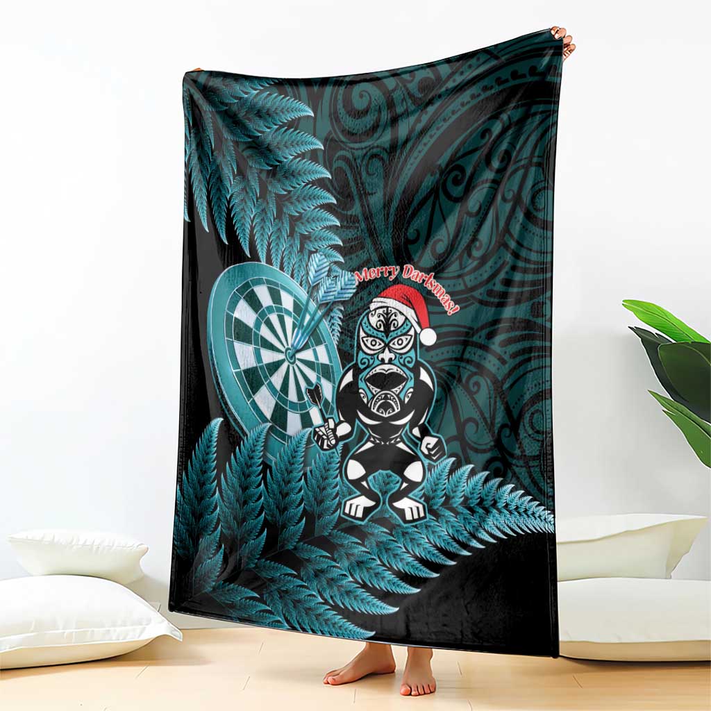 New Zealand Darts Christmas Blanket Maori Fern Merry Dartsmas - Aussie Hoodie