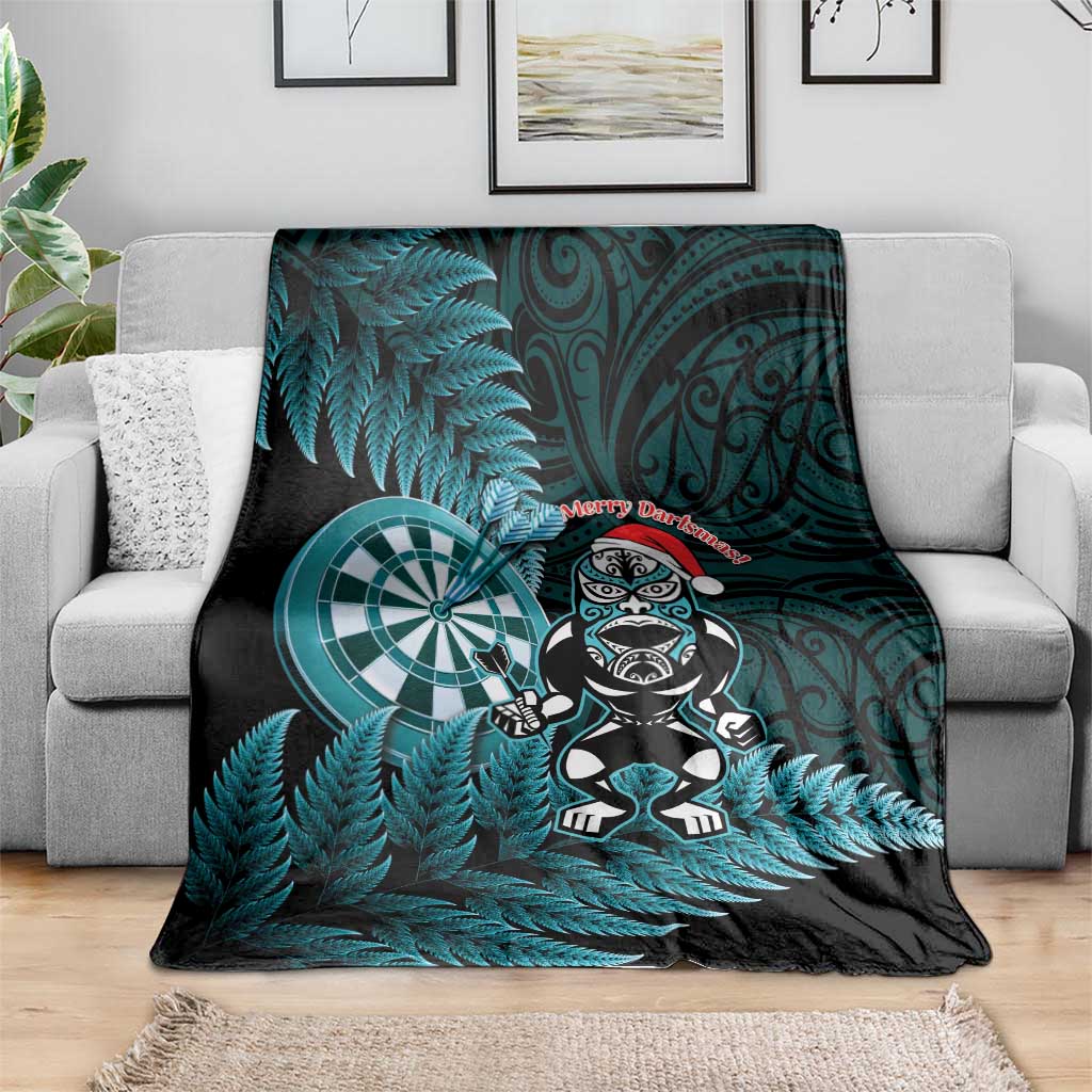 New Zealand Darts Christmas Blanket Maori Fern Merry Dartsmas - Aussie Hoodie