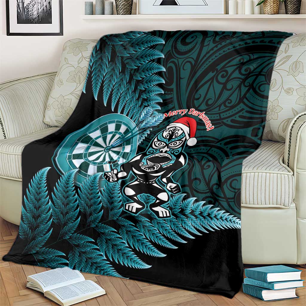 New Zealand Darts Christmas Blanket Maori Fern Merry Dartsmas - Aussie Hoodie