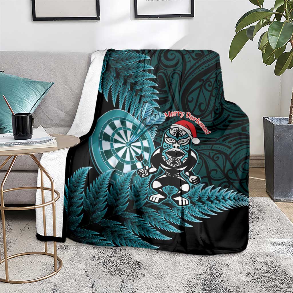 New Zealand Darts Christmas Blanket Maori Fern Merry Dartsmas - Aussie Hoodie