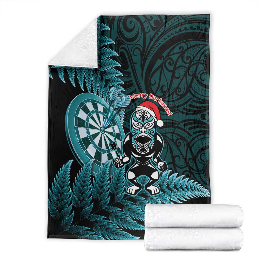 New Zealand Darts Christmas Blanket Maori Fern Merry Dartsmas - Aussie Hoodie