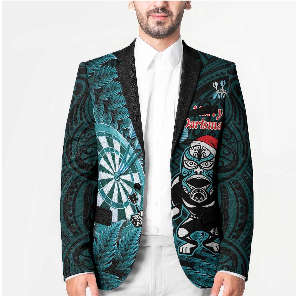 Personalised New Zealand Darts Christmas Blazer Maori Fern Merry Dartsmas - Aussie Hoodie