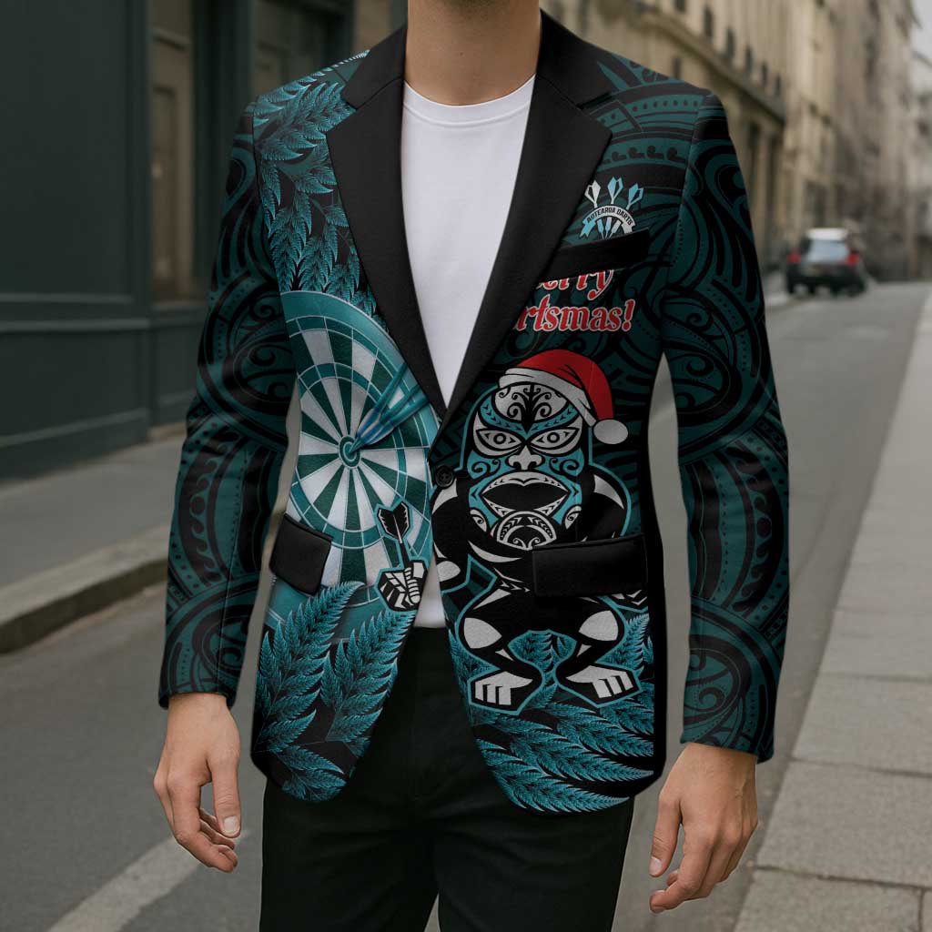 Personalised New Zealand Darts Christmas Blazer Maori Fern Merry Dartsmas - Aussie Hoodie