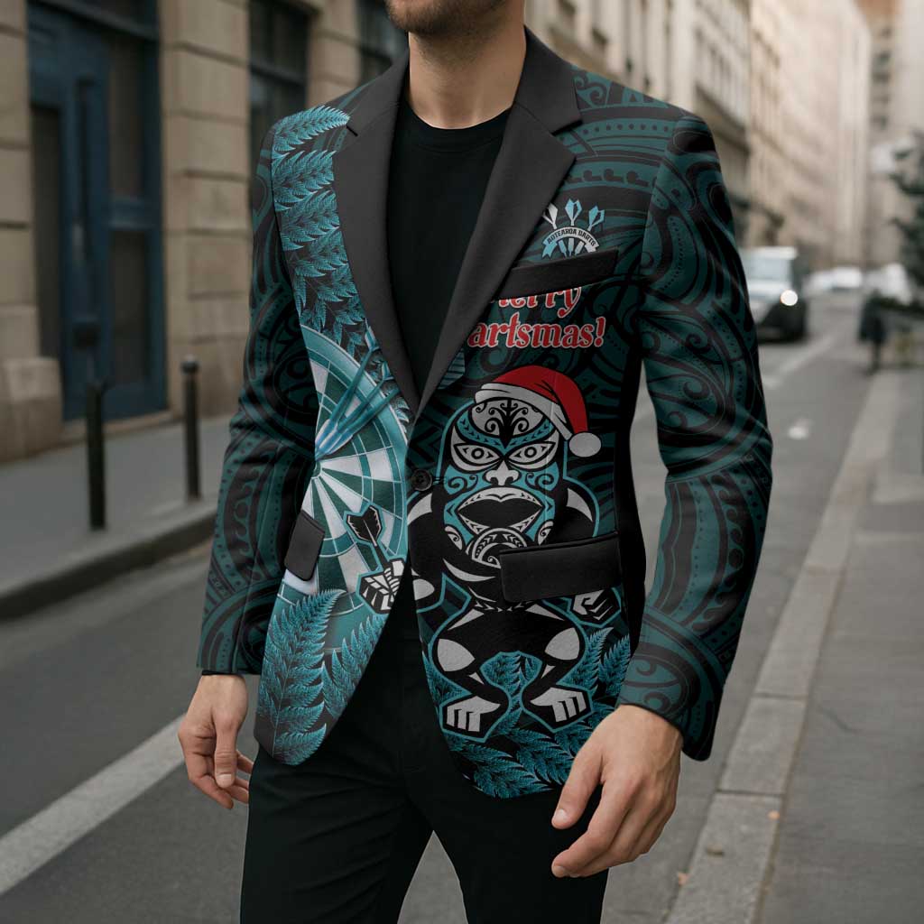 Personalised New Zealand Darts Christmas Blazer Maori Fern Merry Dartsmas - Aussie Hoodie