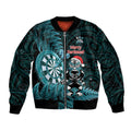 Personalised New Zealand Darts Christmas Bomber Jacket Maori Fern Merry Dartsmas - Aussie Hoodie