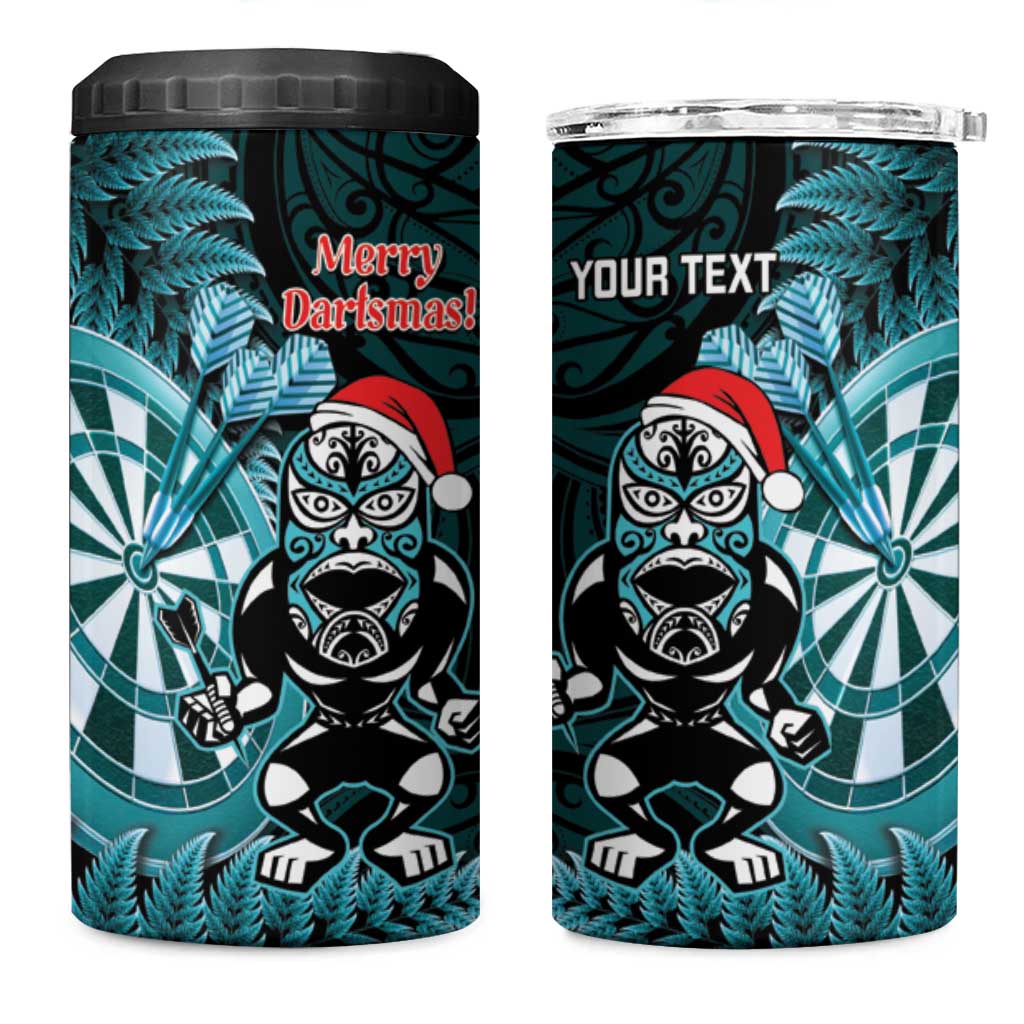 Personalised New Zealand Darts Christmas 4 in 1 Can Cooler Tumbler Maori Fern Merry Dartsmas - Aussie Hoodie