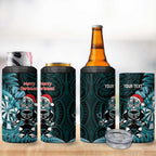Personalised New Zealand Darts Christmas 4 in 1 Can Cooler Tumbler Maori Fern Merry Dartsmas - Aussie Hoodie