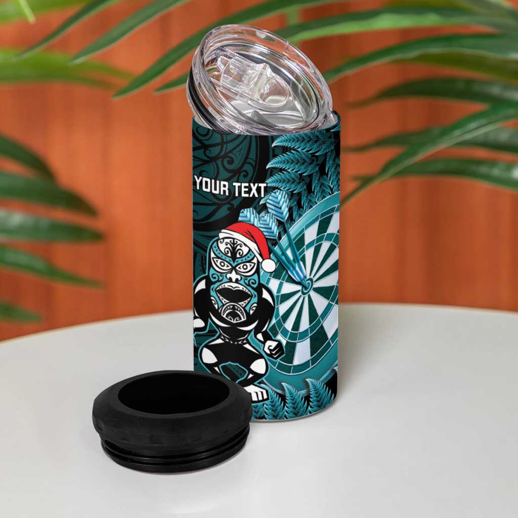 Personalised New Zealand Darts Christmas 4 in 1 Can Cooler Tumbler Maori Fern Merry Dartsmas - Aussie Hoodie
