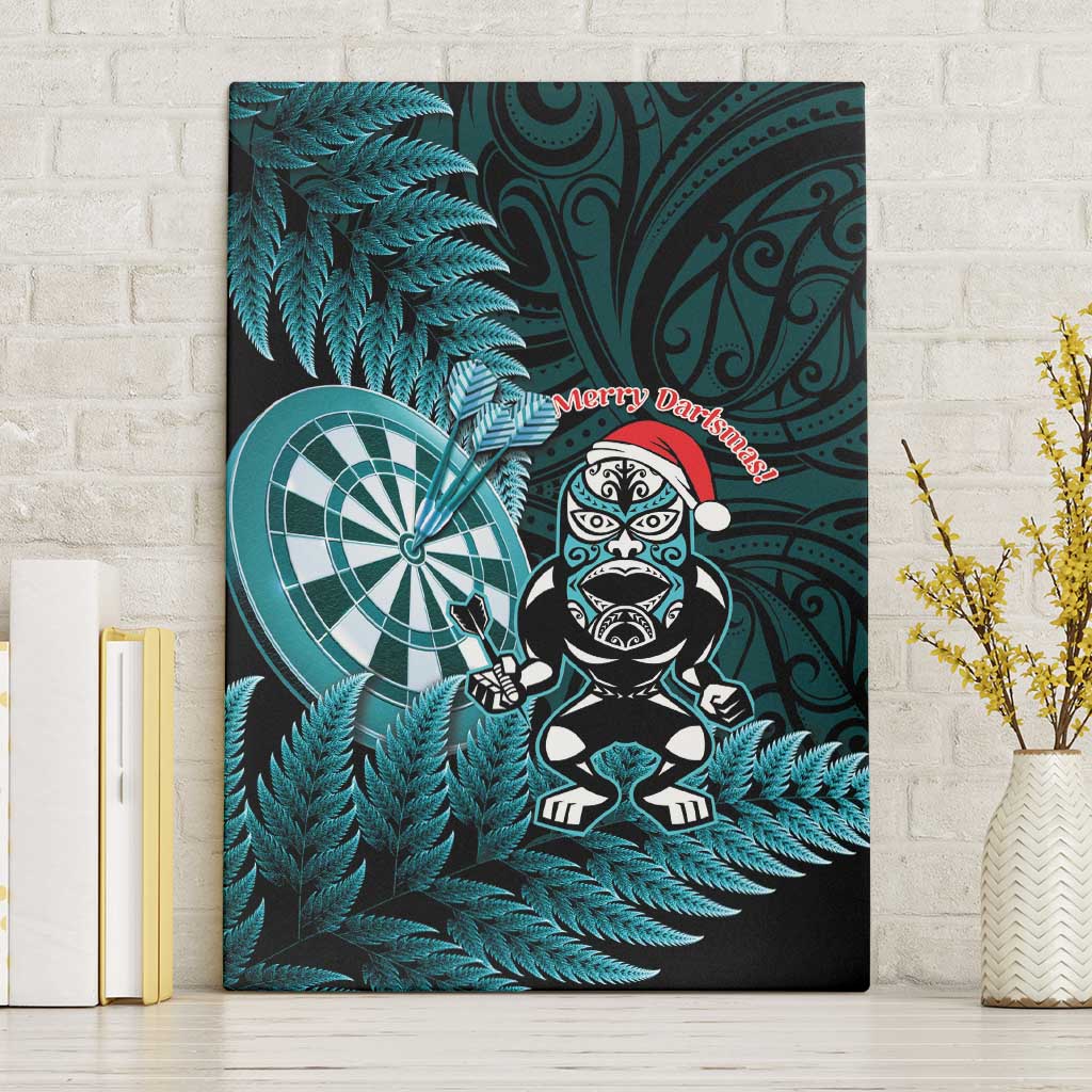 New Zealand Darts Christmas Canvas Wall Art Maori Fern Merry Dartsmas - Aussie Hoodie