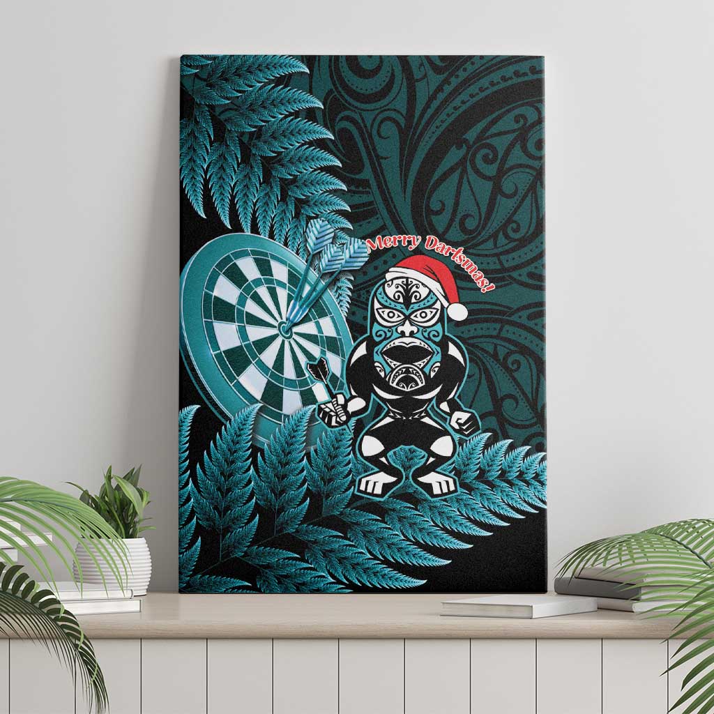 New Zealand Darts Christmas Canvas Wall Art Maori Fern Merry Dartsmas - Aussie Hoodie