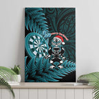 New Zealand Darts Christmas Canvas Wall Art Maori Fern Merry Dartsmas - Aussie Hoodie