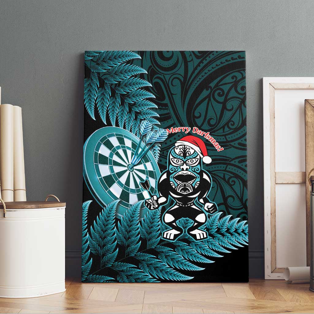New Zealand Darts Christmas Canvas Wall Art Maori Fern Merry Dartsmas - Aussie Hoodie