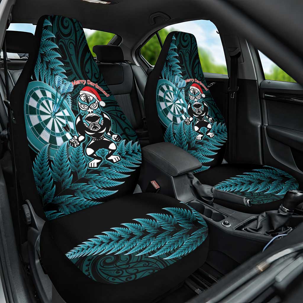 New Zealand Darts Christmas Car Seat Cover Maori Fern Merry Dartsmas - Aussie Hoodie