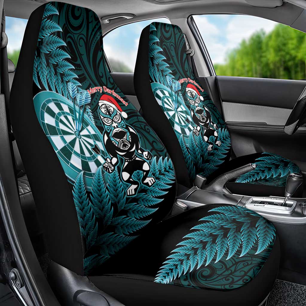 New Zealand Darts Christmas Car Seat Cover Maori Fern Merry Dartsmas - Aussie Hoodie