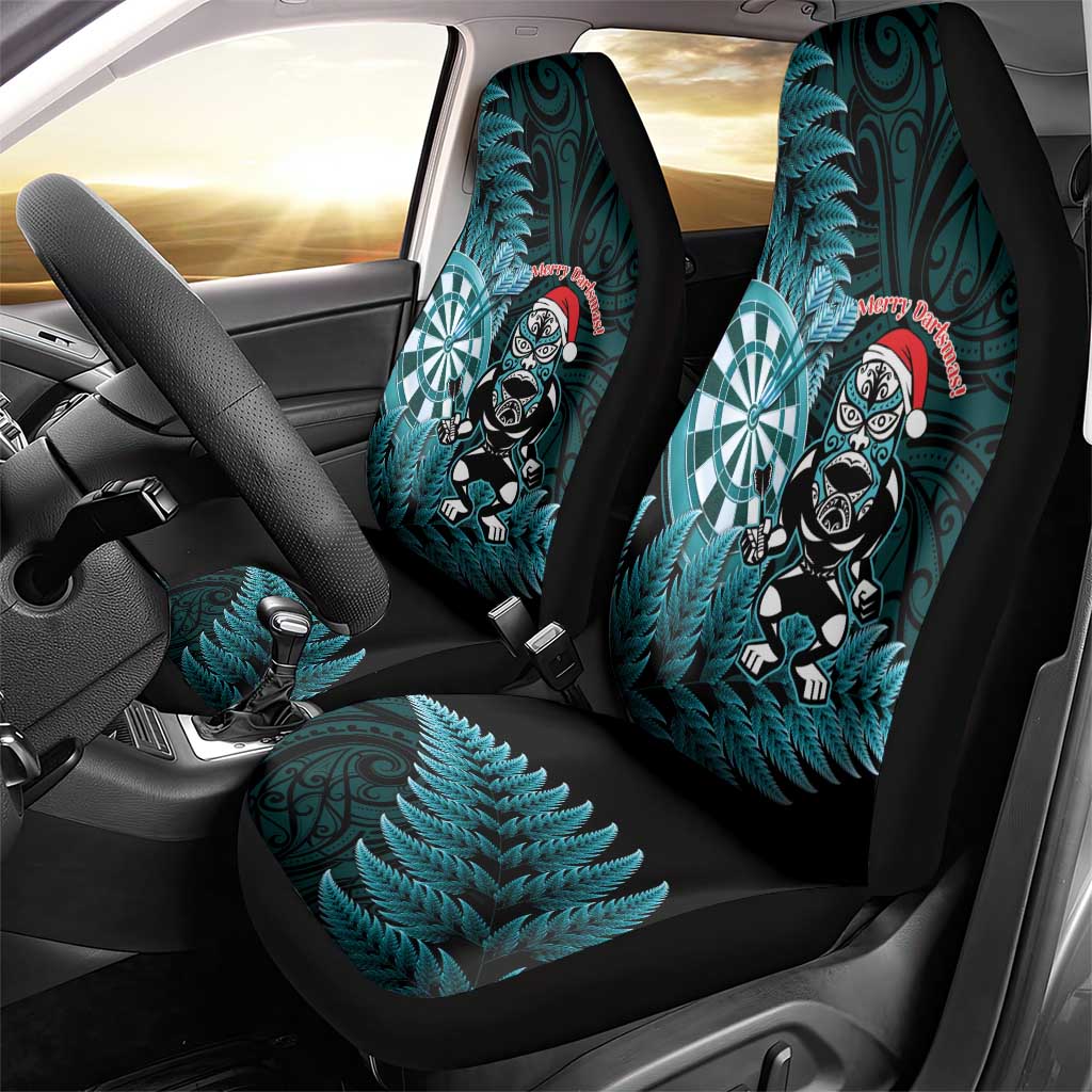 New Zealand Darts Christmas Car Seat Cover Maori Fern Merry Dartsmas - Aussie Hoodie
