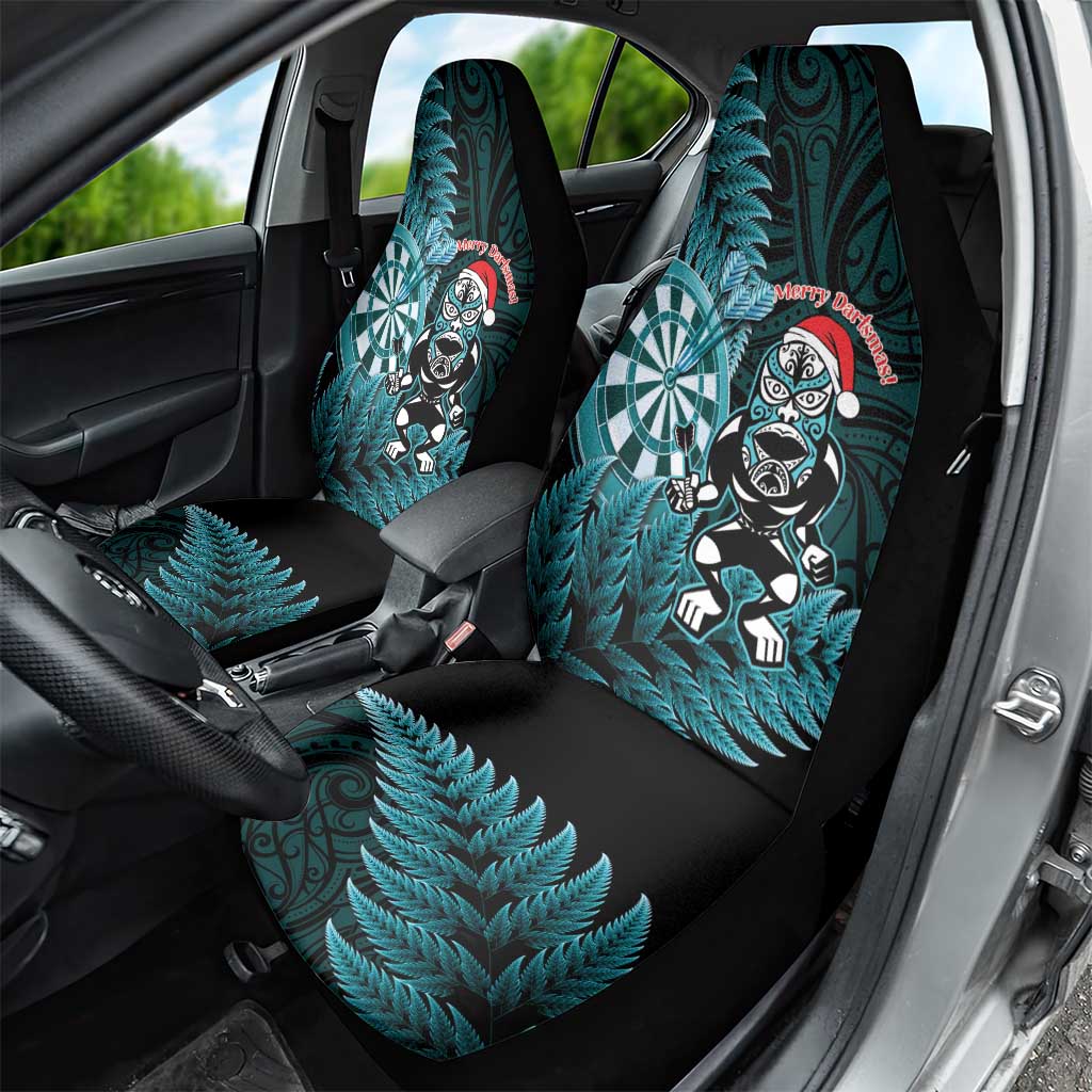 New Zealand Darts Christmas Car Seat Cover Maori Fern Merry Dartsmas - Aussie Hoodie