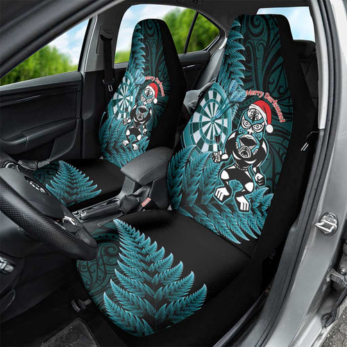 New Zealand Darts Christmas Car Seat Cover Maori Fern Merry Dartsmas - Aussie Hoodie