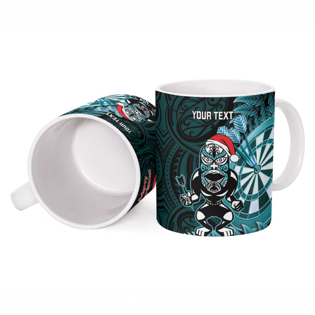 Personalised New Zealand Darts Christmas Ceramic Mug Maori Fern Merry Dartsmas - Aussie Hoodie