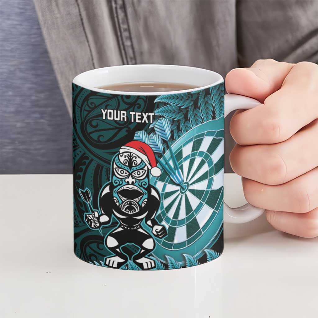 Personalised New Zealand Darts Christmas Ceramic Mug Maori Fern Merry Dartsmas - Aussie Hoodie