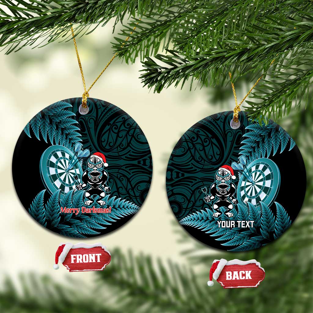 Personalised New Zealand Darts Christmas Ceramic Ornament Maori Fern Merry Dartsmas - Aussie Hoodie