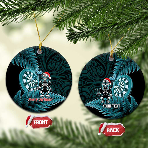 Personalised New Zealand Darts Christmas Ceramic Ornament Maori Fern Merry Dartsmas - Aussie Hoodie
