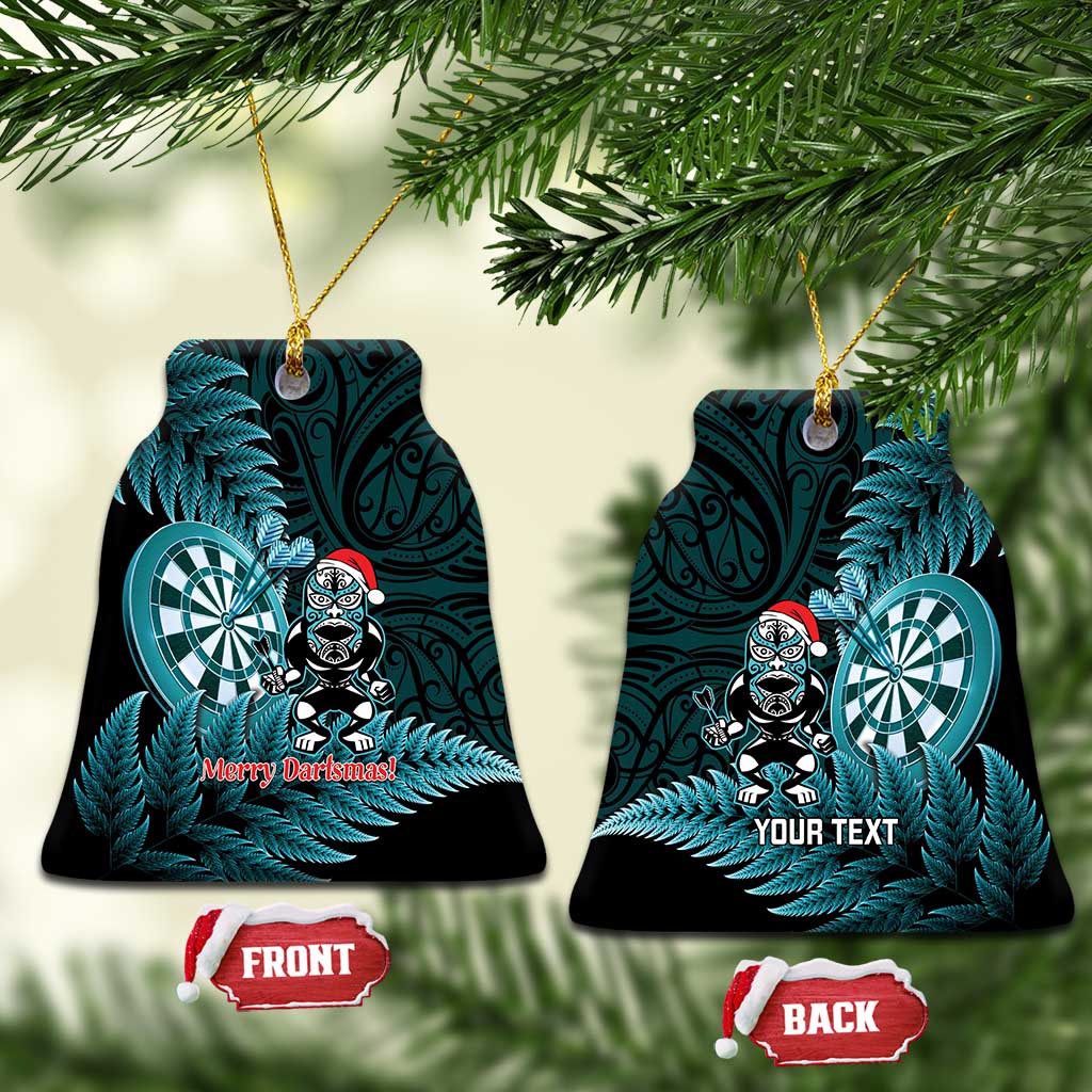 Personalised New Zealand Darts Christmas Ceramic Ornament Maori Fern Merry Dartsmas - Aussie Hoodie