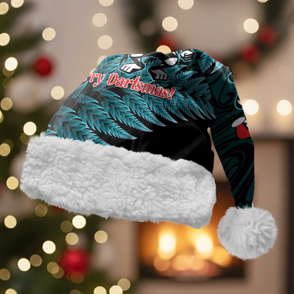 Personalised New Zealand Darts Christmas Santa Hat Maori Fern Merry Dartsmas - Aussie Hoodie