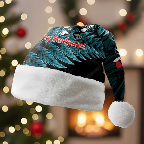 Personalised New Zealand Darts Christmas Santa Hat Maori Fern Merry Dartsmas - Aussie Hoodie