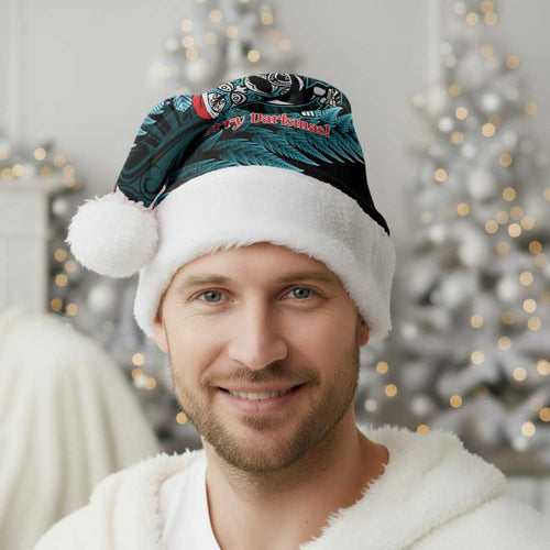 Personalised New Zealand Darts Christmas Santa Hat Maori Fern Merry Dartsmas - Aussie Hoodie