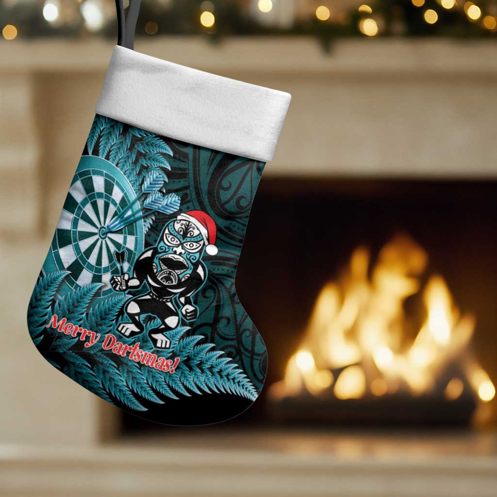 Personalised New Zealand Darts Christmas Stocking Maori Fern Merry Dartsmas - Aussie Hoodie
