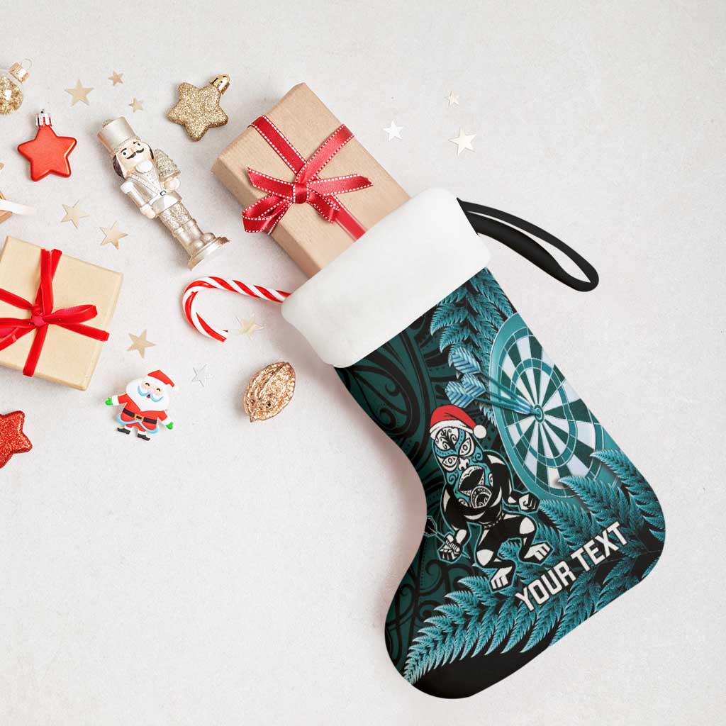 Personalised New Zealand Darts Christmas Stocking Maori Fern Merry Dartsmas - Aussie Hoodie