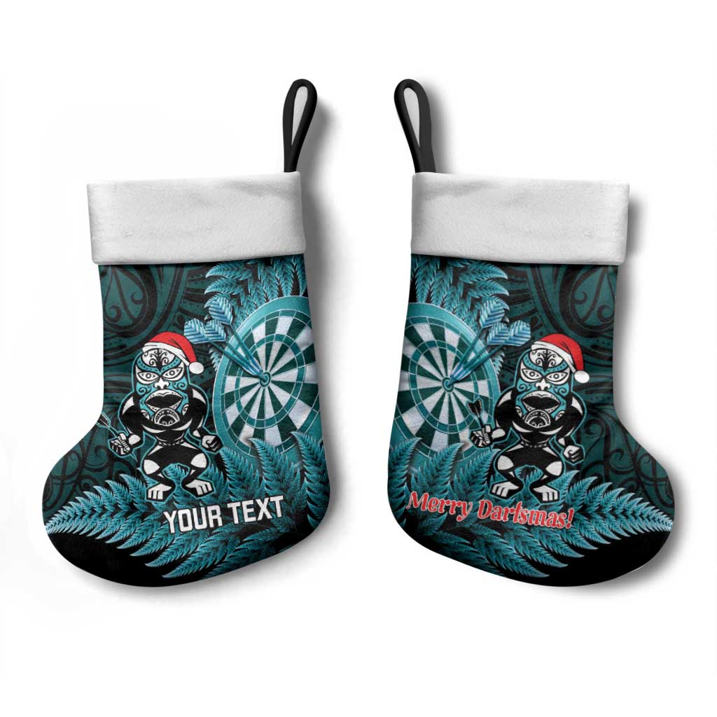 Personalised New Zealand Darts Christmas Stocking Maori Fern Merry Dartsmas - Aussie Hoodie
