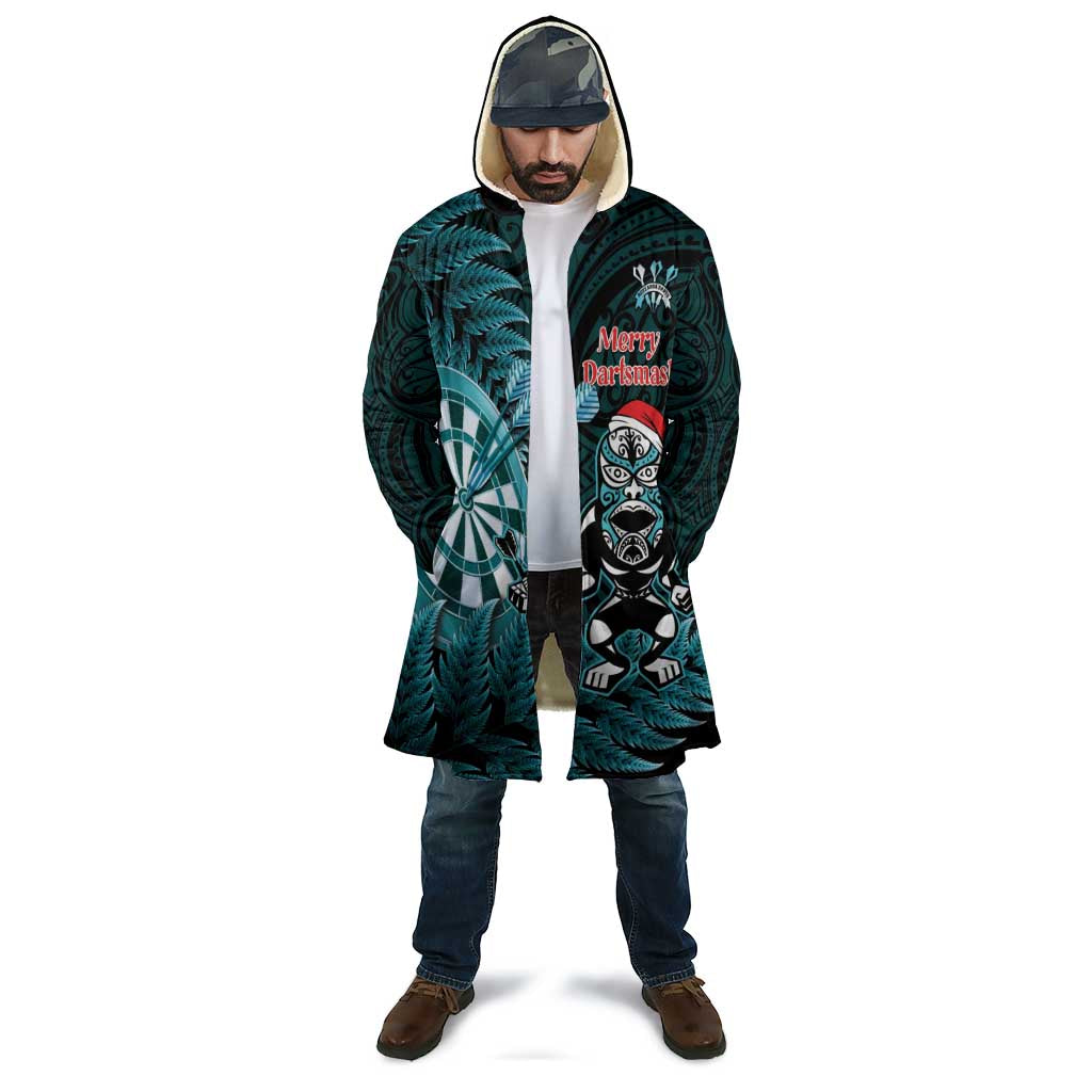 Personalised New Zealand Darts Christmas Cloak Maori Fern Merry Dartsmas - Aussie Hoodie