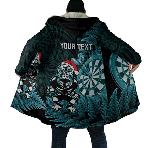 Personalised New Zealand Darts Christmas Cloak Maori Fern Merry Dartsmas - Aussie Hoodie