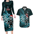 Personalised New Zealand Darts Christmas Couples Matching Long Sleeve Bodycon Dress and Hawaiian Shirt Maori Fern Merry Dartsmas - Aussie Hoodie