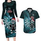 Personalised New Zealand Darts Christmas Couples Matching Long Sleeve Bodycon Dress and Hawaiian Shirt Maori Fern Merry Dartsmas - Aussie Hoodie